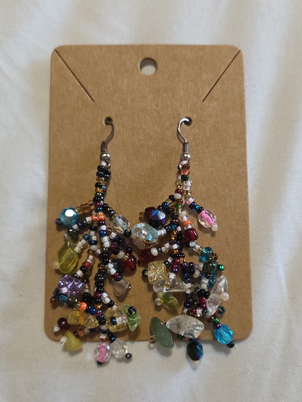 Multicolor Beaded Statement Drop Earrings - Women Jewelry